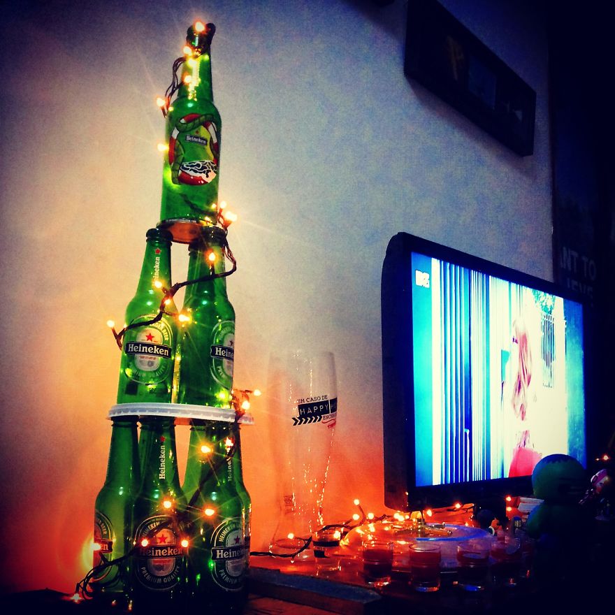 beer christmas tree